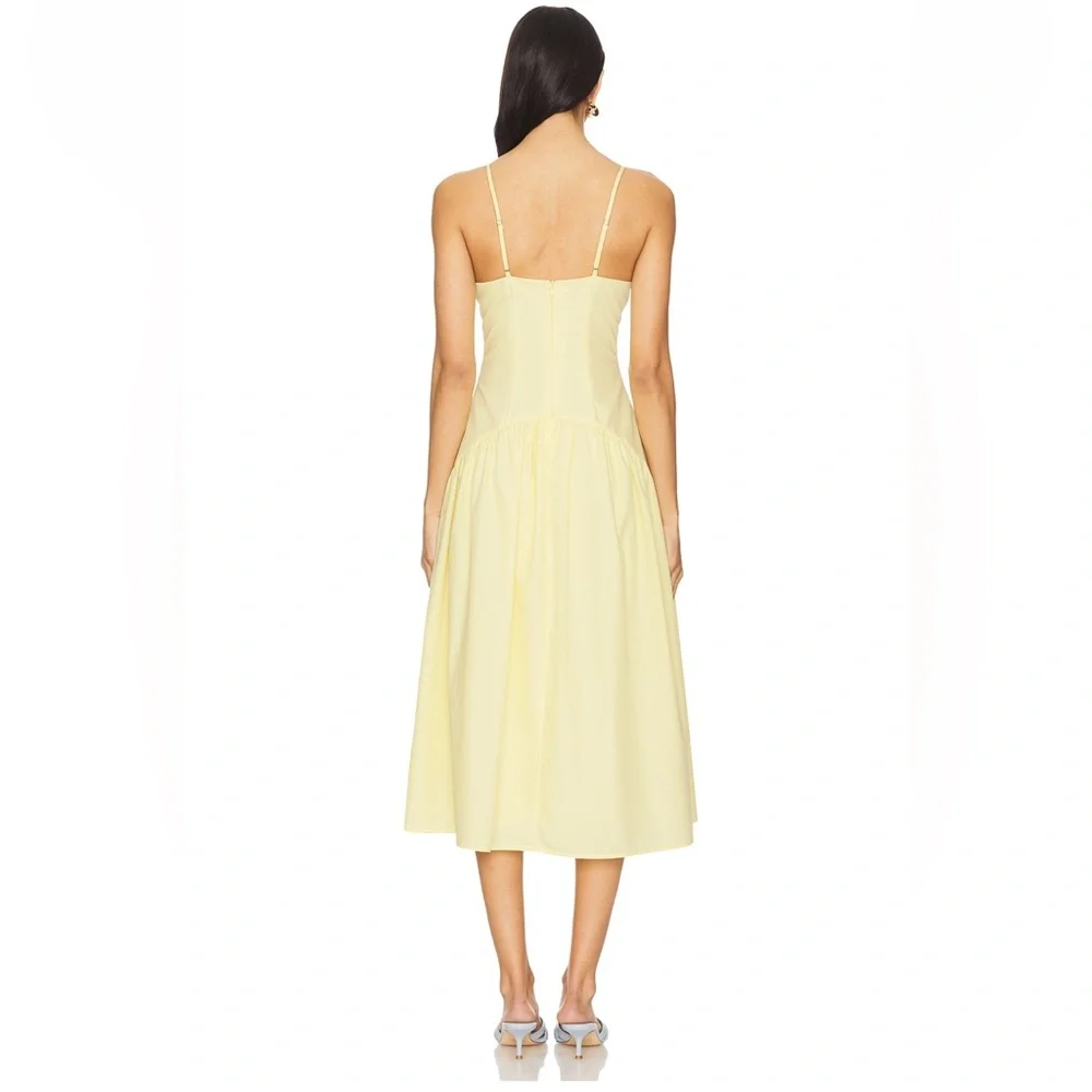 NWT MORE TO COME MARGAERY SLEEVELESS MIDI DRESS, SIZE XS, YELLOW - Picture 4 of 5